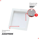 Painel LED Embutir Quadrado Avant Comfort Deluxe 12W Branco Quente 3000K Bivolt 127/220V Branco