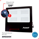 Kit 4 Refletores LED Slim 200W 6500K Branco Frio IP65 Bivolt Avant