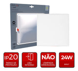 Painel LED 24W Quadrado Embutir 4000K Bivolt Branco Neutro Avant