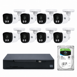 Kit CFTV IP WEG Completo com NVR 8 Canais + 8 Câmeras Full HD + HD Seagate SkyHawk 1TB Branco