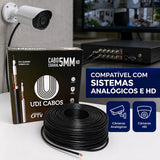 Cabo Coaxial CFTV Condutti 5mm Dupla Blindagem 150m Preto para Área Externa