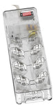 Filtro de Linha 3 Pinos 8 Tomadas 10A Transparente 127/220V Clamper