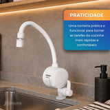 Torneira Elétrica Loren Easy de Mesa 4 Temperaturas 127V 4800W Branco Brilhante Lorenzetti