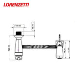 Ducha Higiênica Lorenzetti Bric 1984 F31 Preto com Cromado Brilhante Flexível 1,20 m – Registro 1/4 de Volta