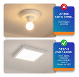Plafon Painel LED Avant POP Quadrado Sobrepor 24W 6500K Bivolt Branco