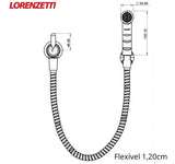 Ducha Higiênica Lorenzetti Bric 1984 F31 Preto com Cromado Brilhante Flexível 1,20 m – Registro 1/4 de Volta