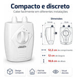 Aquecedor Elétrico Lorenzetti Versátil Branco 220V 5500W para Torneiras, Misturadores e Monocomandos