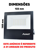 Refletor Led Slim Preto 50W 6500K IP65 Temperatura de cor Branco Frio À Prova D'água AVANT