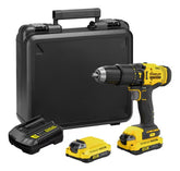 Kit Parafusadeira Furadeira Fatmax Impacto com 2 Baterias 2Ah Amarelo Stanley