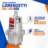 Bomba Submersa Lorenzetti BSL-900 254V 430W 2300 L/h Cinza