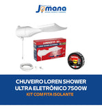Kit Chuveiro Loren Shower Ultra Eletrônico 220V 7500W + Fita Isolante 20m Lorenzetti