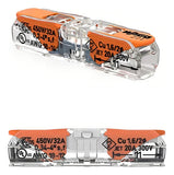 Kit com 10 Conectores Em Linha 221-2411 Laranja 4mm² Wago
