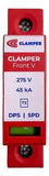 Protetor Contra Surtos DPS CLAMPER Front V 275V 45kA Classe II Monopolar para Trilho DIN