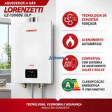 Aquecedor a Gás Lorenzetti LZ-1200DE GLP 12L/min Digital Exaustão Forçada Bivolt 127/220V Branco