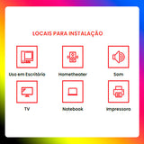 Filtro De Linha Megatron Régua 5 Tomadas 1M Preto Bivolt 127/220v