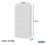 Quadro de Distribuição Tigre Slim 64 Disjuntores DIN de Embutir Branco IP40
