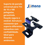 Suporte TV Parede Universal 15” a 100” PQST-1584 Preto Proeletronic