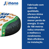 Cabo Flexível 2,5mm² Preto 750V Rolo 100 Metros Antichama SIL