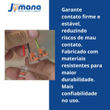 Conector Emenda 2 Vias 4mm Kit 10 unid Laranja-claro Wago
