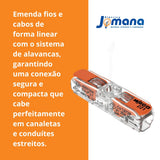 Kit com 10 Conectores Em Linha 221-2411 Laranja 4mm² Wago