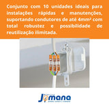 Kit com 10 Conectores Em Linha 221-2411 Laranja 4mm² Wago
