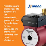 Pressurizador De Água PL12 3 Pontos De Uso Bivolt Automático Lorenzetti