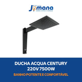 Chuveiro Acqua Century Preto 7500W 220V Eletrônico 7.5 KW Lorenzetti