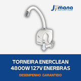 Torneira Elétrica P/ Parede 4800w Cor Branca Enerclean Branco Polido 127v 60hz