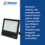 Refletor LED Avant Slim 200W Branco Frio 6500K Bivolt 127/220V IP65 Preto