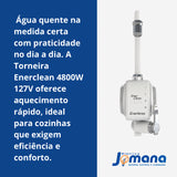 Torneira Elétrica P/ Parede 4800w Cor Branca Enerclean Branco Polido 127v 60hz