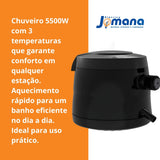 Chuveiro Ducha Enerducha Up Preto 3 Temperaturas 5500W 220V Enerbras
