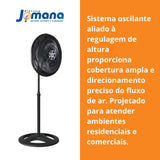Ventilador Coluna Preto 50cm Turbo 6 Pás Oscilante Ventisol 50 Cm Preto 127v Plástico 6