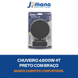 Ducha Chuveiro Enerbanho Preto 4 Temperaturas 6800W 220V Enerbras