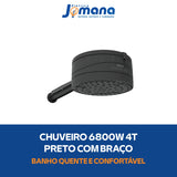 Ducha Chuveiro Enerbanho Preto 4 Temperaturas 6800W 220V Enerbras