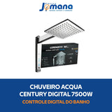 Chuveiro Acqua Century Digital 7500W Preto Cromado 220V Lorenzetti