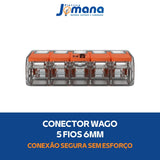 Conector Compacto Emenda 5 Fios Modelo 221-615 6mm Wago