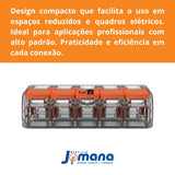 Conector Compacto Emenda 5 Fios Modelo 221-615 6mm Wago