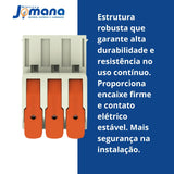 Conector MCS 25mm 76A 3 Vias Cinza Claro Industrial
