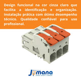 Conector MCS 25mm 76A 3 Vias Cinza Claro Industrial