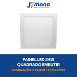 Painel LED 24W Quadrado Embutir 4000K Bivolt Branco Neutro Avant