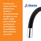 Torneira Cozinha Silicone Preta 1177 B27 Flexível Lorenzetti | Design Gourmet