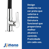 Torneira Cozinha Silicone Preta 1177 B27 Flexível Lorenzetti | Design Gourmet