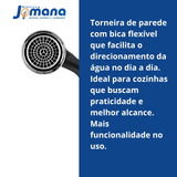 Torneira de Parede Flex 1178 B27 Preta Cozinha Lorenzetti