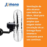 Ventilador de Parede Ventisol 60cm New Black Turbo Oscilante – 127V – Grade