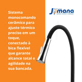 Misturador Monocomando Cozinha 2257 B277 Bica Flexível Lorenzetti