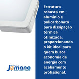 Kit 10 Plafon LED 24W 30x30 6500K Bivolt Branco Frio Avant
