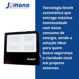 Kit 4 Refletores LED Slim 200W 6500K Branco Frio IP65 Bivolt Avant