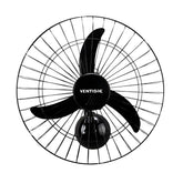 Ventilador de Parede Ventisol 60cm New Black Turbo Oscilante – 220V – Grade Plástica – Preto