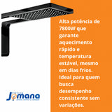 Chuveiro Elétrico De Parede Lorenzetti Acqua Ultra Storm Preto 7800w 220v 7.8 Kw