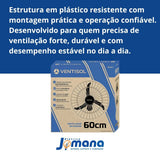 Ventilador de Parede Ventisol 60cm New Black Turbo Oscilante – 220V – Grade Plástica – Preto